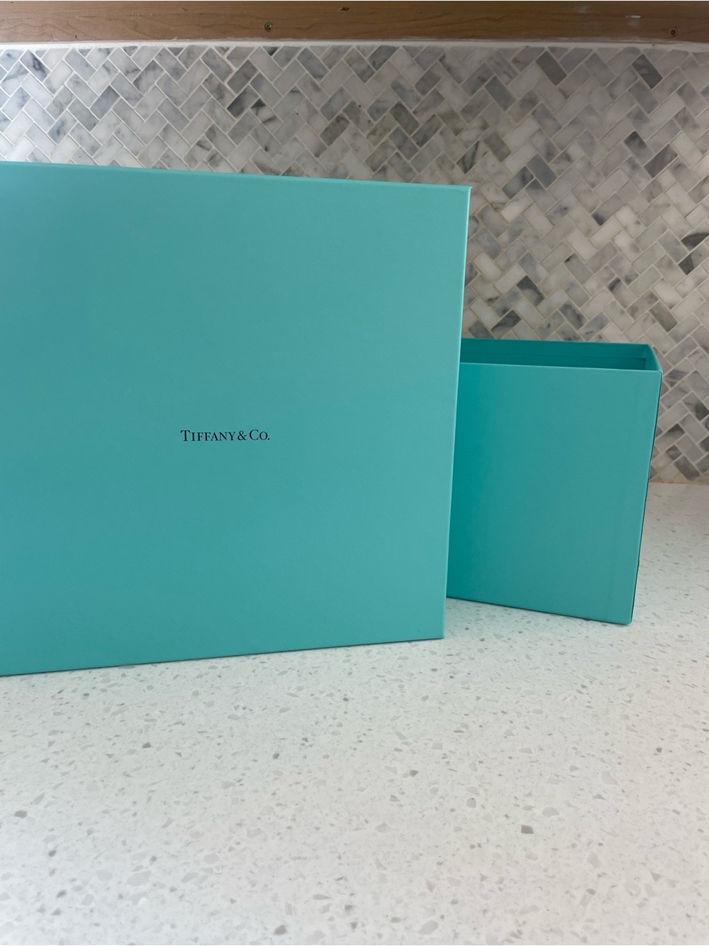 Tiffany & Co Empty Signature Teal Blue Square Gift Box 10” x 10” x 6.5” Empty